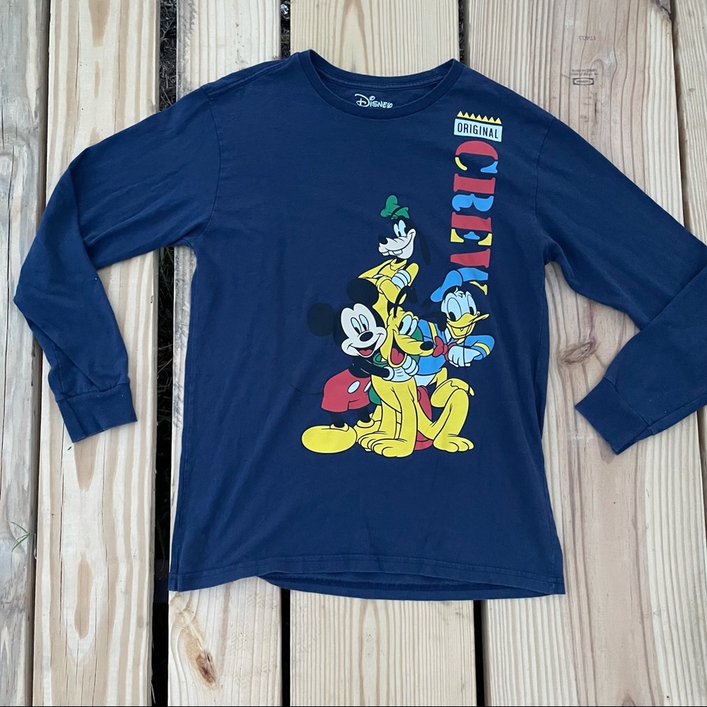 Men’s Women’s Unisex Disney Mickey Donald Duck Pluto Goofy Blue Shirt M